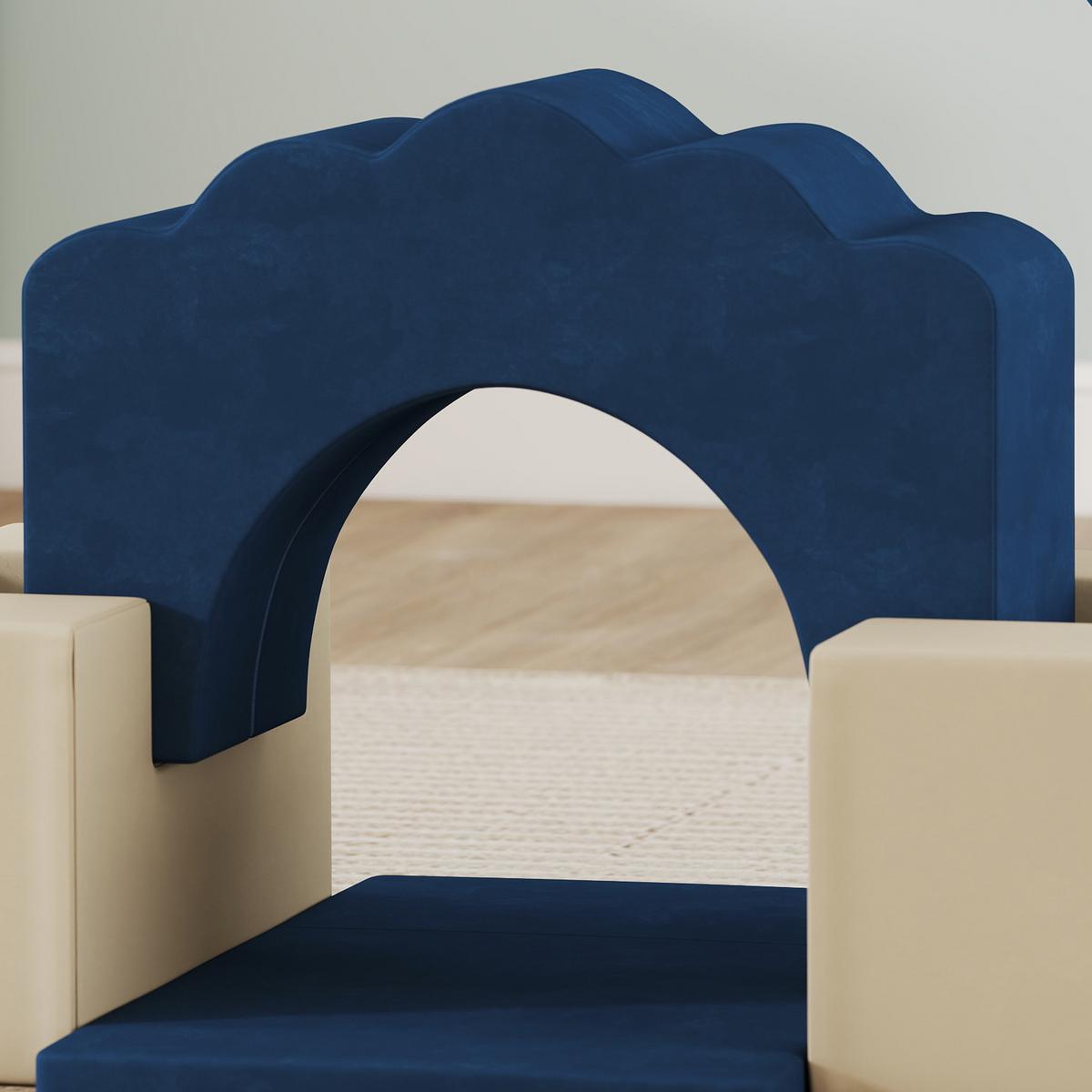 SCHAUMSTOFF-BAUSTEINE 7er Set Samt PU-Schaumstoff Blau - Dunkelblau, Textil (40/50cm) - AIYAPLAY