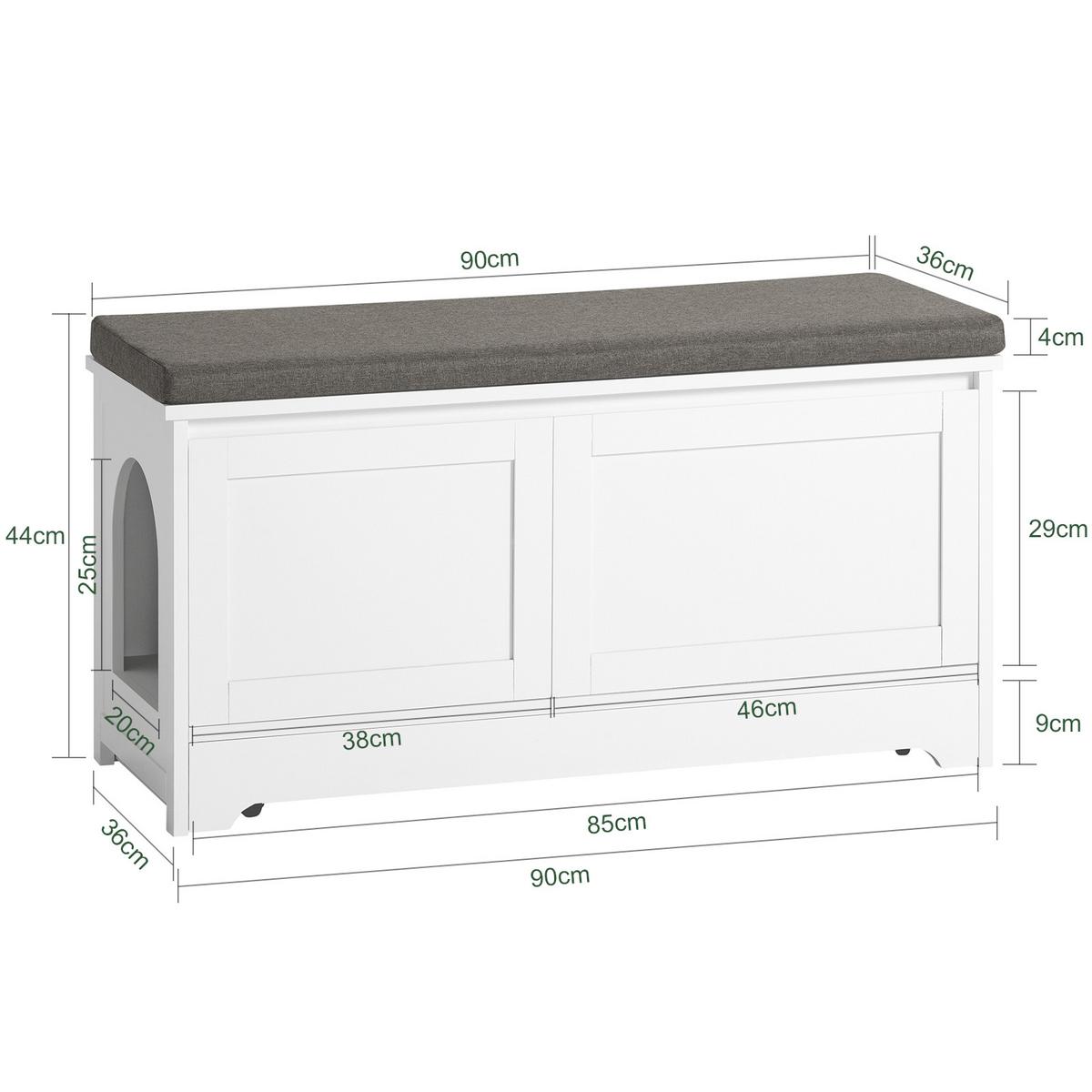 KATZENHAUS Weiß - Weiß, Holzwerkstoff/Metall (90/44/36cm) - SoBuy