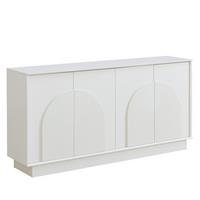 SIDEBOARD 4 Türen mit gewölbten Paneelen, MDF, matte Oberfläche - Weiß, Holzwerkstoff (160/80/38cm) - Urban Meuble