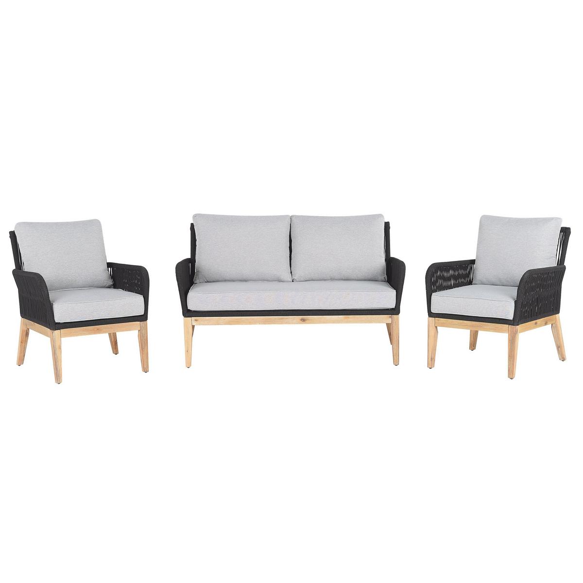 LOUNGE-SET 4-sitzer Akazienholz Grau Merano - Grau, Holz - Beliani