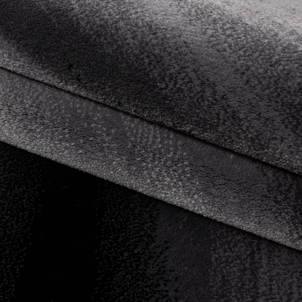 KURZFLORTEPPICH ASPEN, mit abstraktem Wellenmuster, Schwarz, 120 x 170 cm - Schwarz, Textil (120/170cm) - KADIMA DESIGN