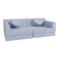 KINDERSOFA Kayo cord hellblau - Blau, Textil (150/50/75cm) - Juskys