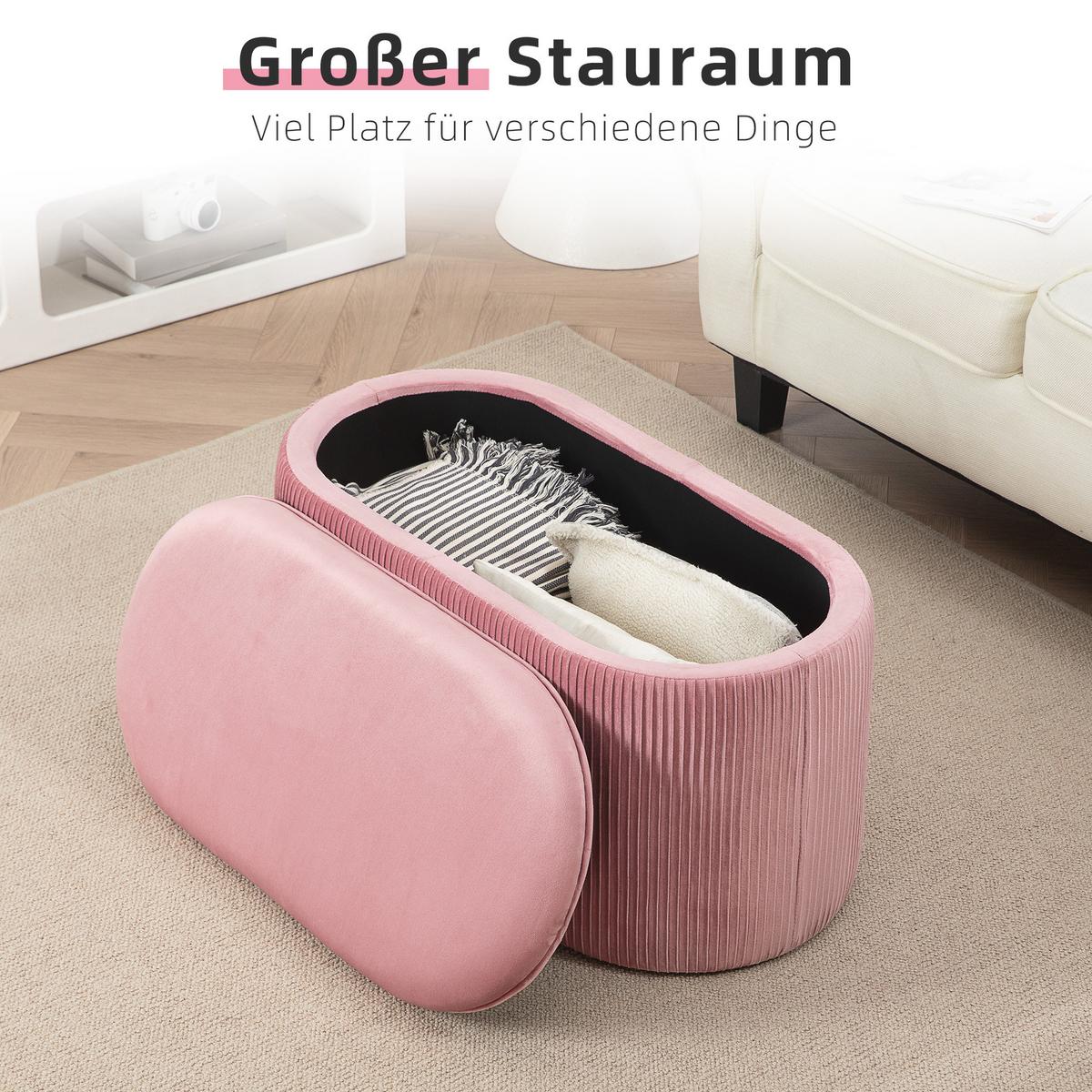 TRUHENBANK elegant Rosa - Rosa, Kunststoff (40/41/81cm) - HOMCOM