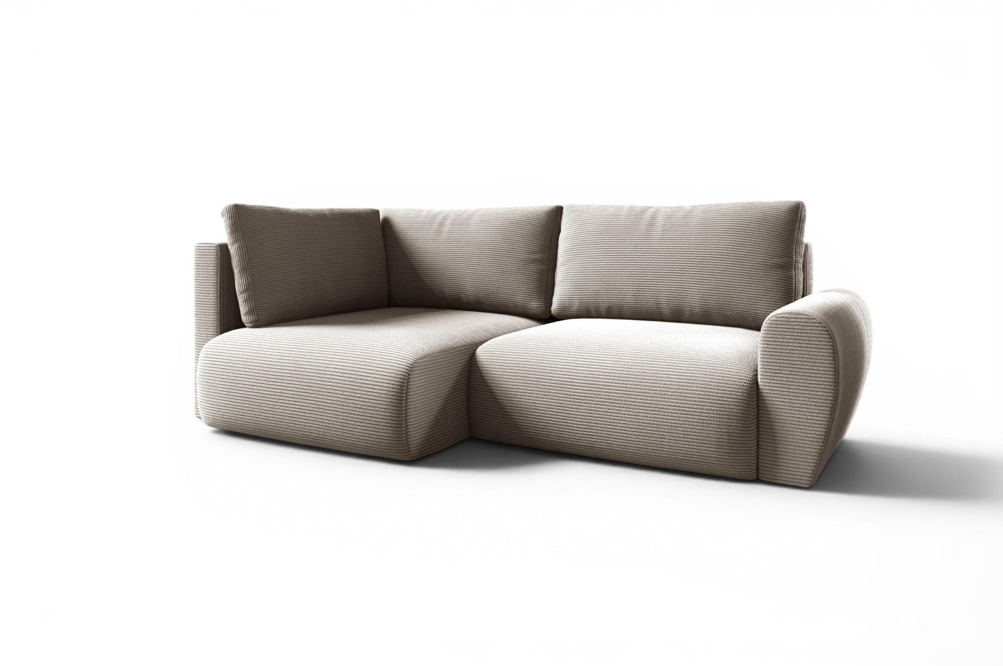 ECKSOFA Galan Mini Mit Schlaffunktion - Beige, Holzwerkstoff/Textil (241/153cm) - Fun Möbel
