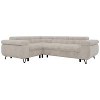 ECKSOFA ORSO L Beige Cord - Links Seite - Beige/Creme, Textil/Metall (197/268cm) - MKS