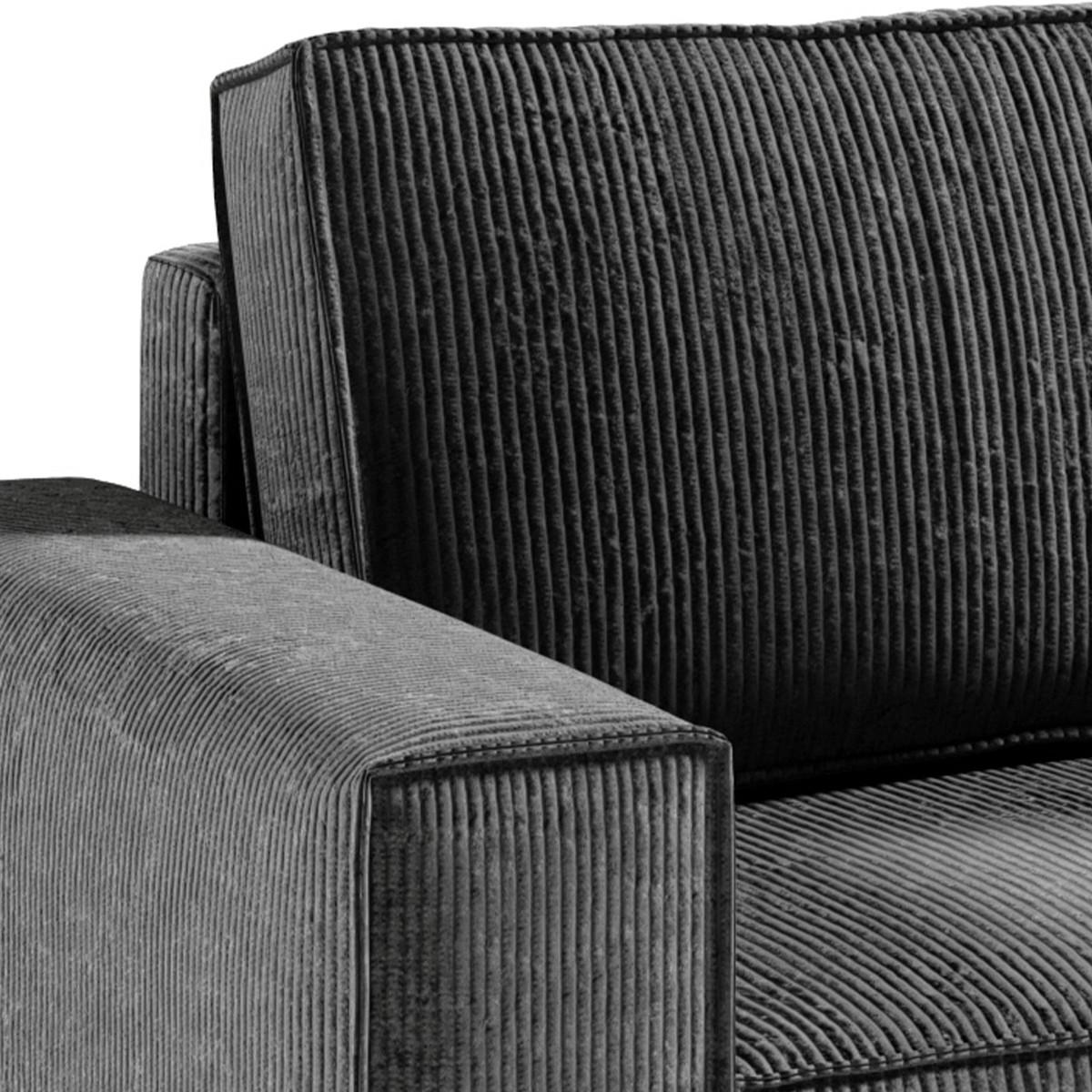 ECKSOFA Isaac 4 Sitzplätze Dunkelgrau - Grau, Holzwerkstoff (294/185cm) - Petits-meubles
