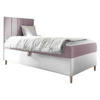 BOXBETT Maja Junior 1, Seite zum Öffnen des Bettkastens: Links - H3 - Weiß/Rosa, Holz (90/200cm) - MIRJAN24