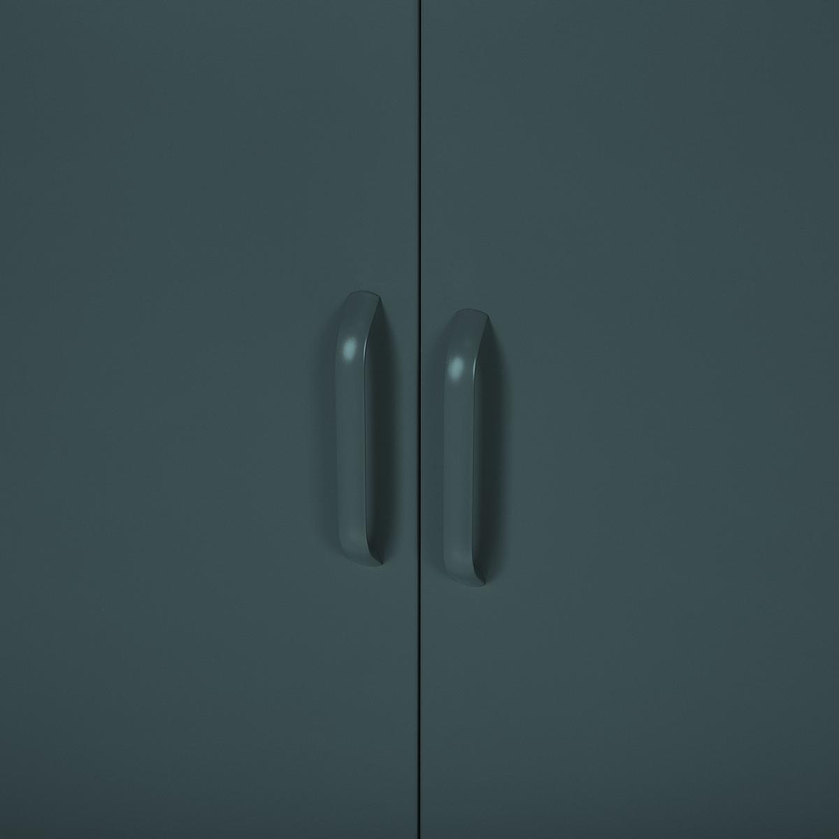 GARDEROBENSCHRANK Stahl dunkelgrau matt 4 Fächer Varna - Grau, Metall (76/171/50cm) - Beliani