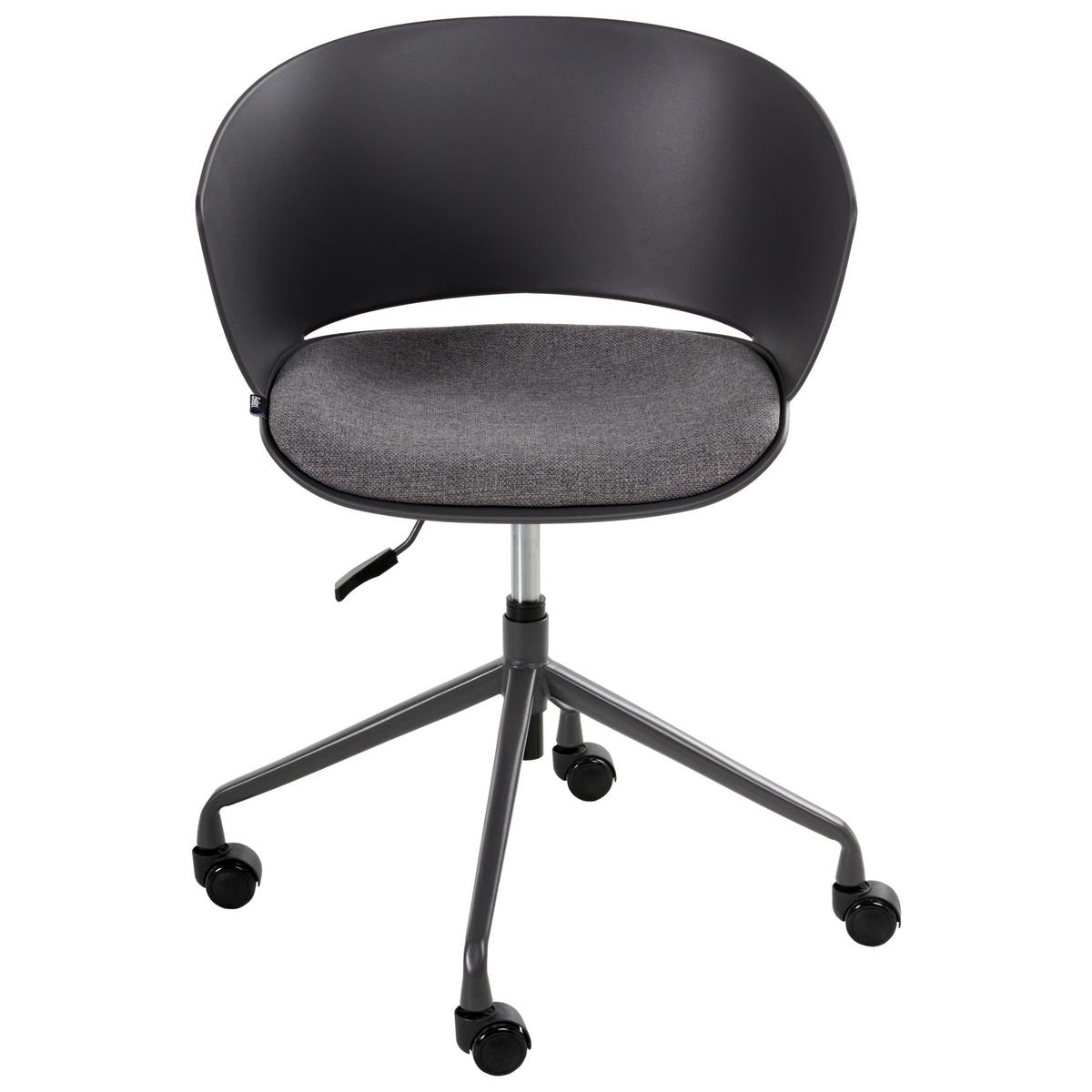 BÜROSTUHL Graphitgrau Gleeful - Graphitfarben/Schwarz, Textil (64/77/64cm) - Beliani