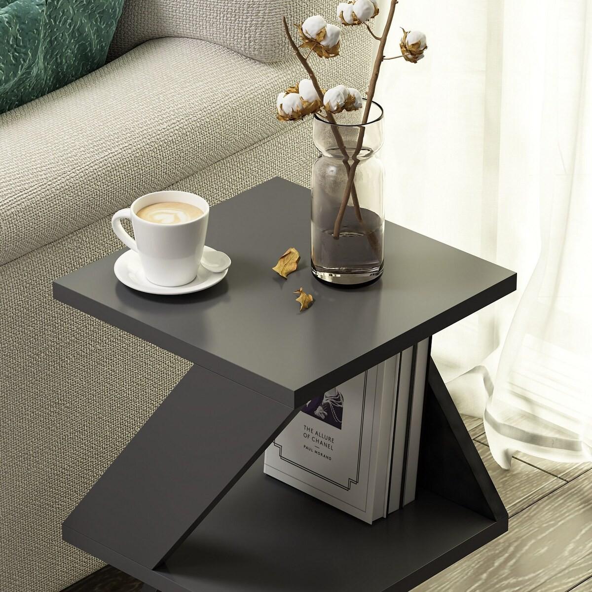 SOFAENDE 3 Ebenen - Albeni - 30/30/50 cm - Anthrazit, Holzwerkstoff (73.3/30/50cm) - Calicosy