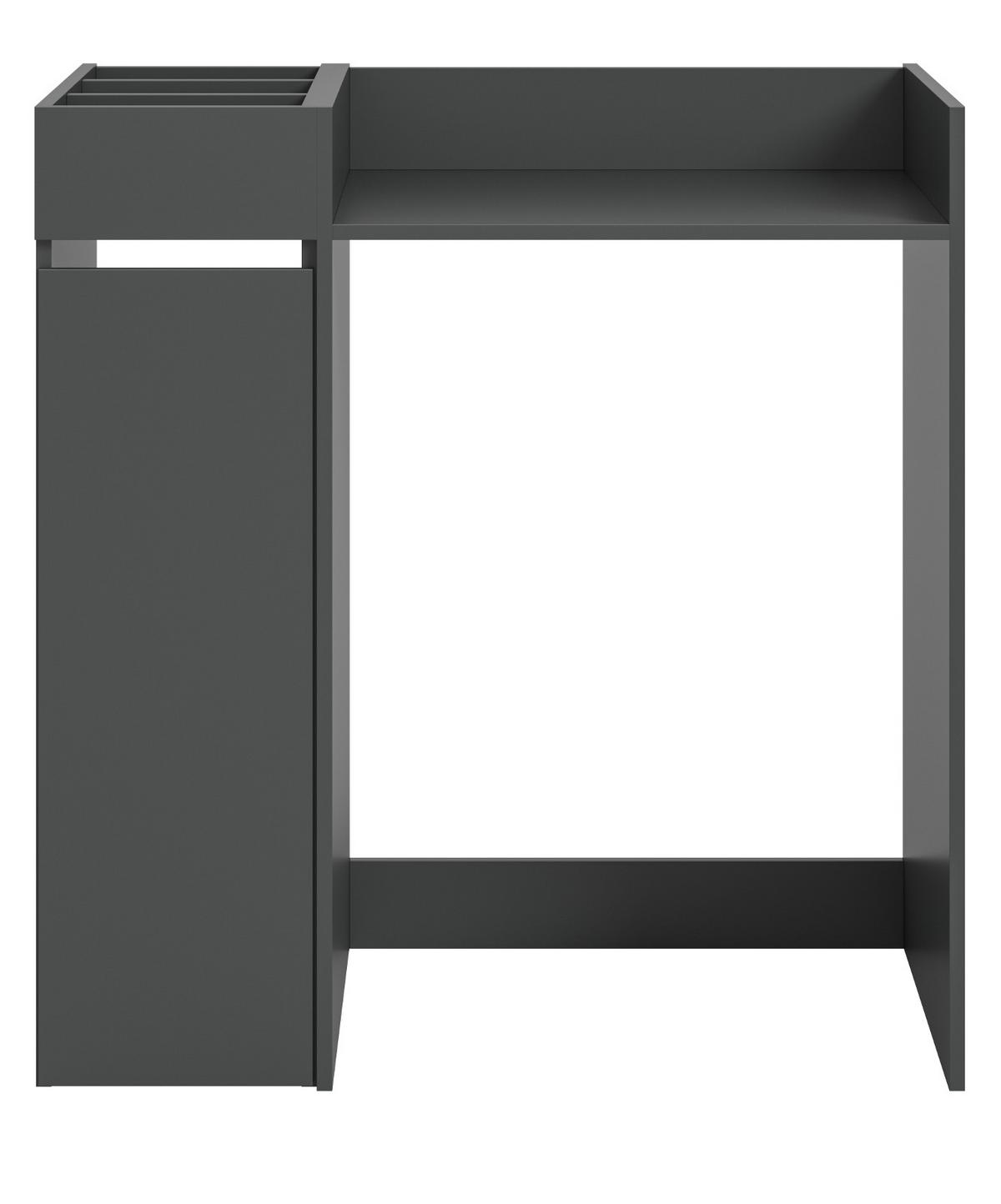 WASCHMASCHINENUMBAU Set grau 2-teilig, Überbauschrank und Anstellregal - Schwarz/Grau, Holzwerkstoff/Metall (95/101/60cm) - Inn.Furn