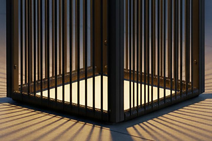 Gartenbeistelltisch inkl. Solarleuchte LED Knopfdimmer