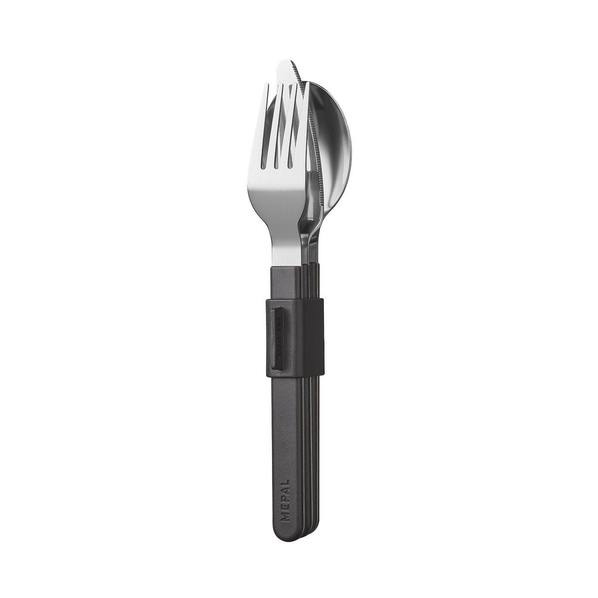 BESTECK-SET Silueta Nordic Black - Schwarz, Kunststoff/Metall - Mepal