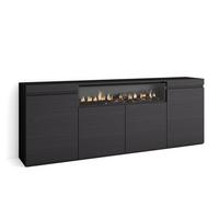 SIDEBOARD, Elektrokamin, Schwarz - Schwarz, Holzwerkstoff (203/75/35cm) - Skraut Home