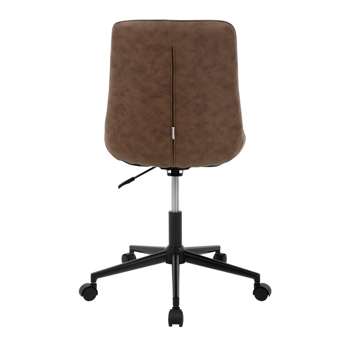 BÜROSTUHL Kunstleder braun - Schwarz/Braun, Textil/Metall (53/97/60cm) - ML-DESIGN