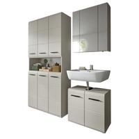 BADMÖBEL-SET Kaschmir 3-teilig 165 cm, Komplettset mit XXL Badschrank - Kaschmir/Schwarz, Glas/Holzwerkstoff (165/185/30cm) - Inn.Furn
