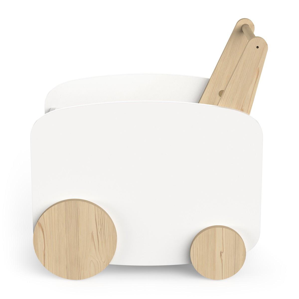 AUFBEWAHRUNGSWAGEN auf Rollen B49,8 cm - FIRMIANA - Eichefarben/Weiß, Holzwerkstoff (49.8/435cm) - Calicosy
