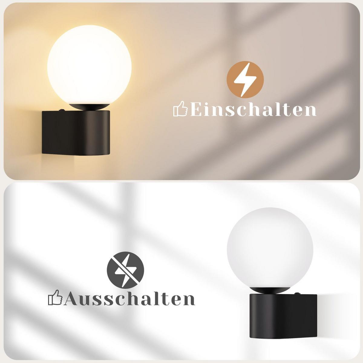 WANDLEUCHTE Resistor 11.5/10.5/16 cm - Schwarz, Metall (10.5/16/11.5cm) - ZMH