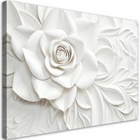 WANDBILD weiße blühende rosenblüte 3d - Goldfarben, Textil (60/40cm) - Feeby