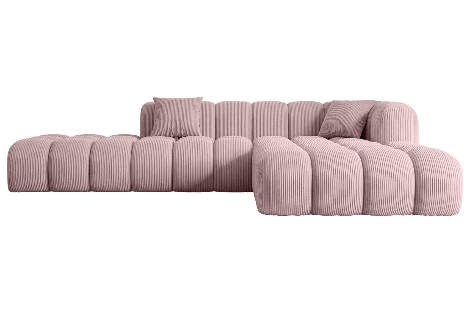 ECKSOFA Ottomane Rechts OLEA-L2 - 289x176x71 cm Rosa - Schwarz/Rosa, Holzwerkstoff/Kunststoff (289/176cm) - ALTDECOR