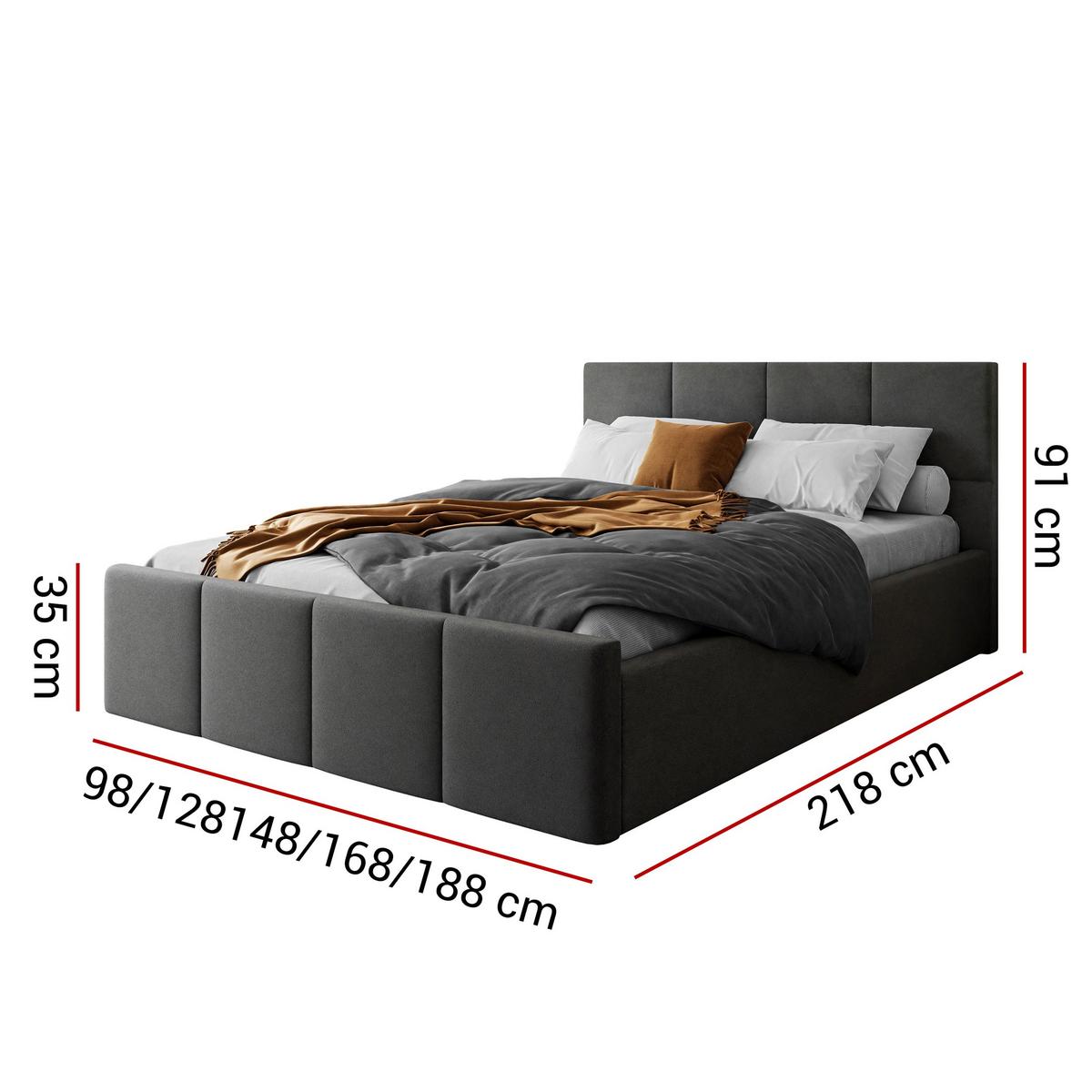 POLSTERBETT AVA 140x200 cm Ascot Pearl, 34 Holzlatten, Kopfteil 91 cm - Creme, Textil (140/200cm) - Lookway