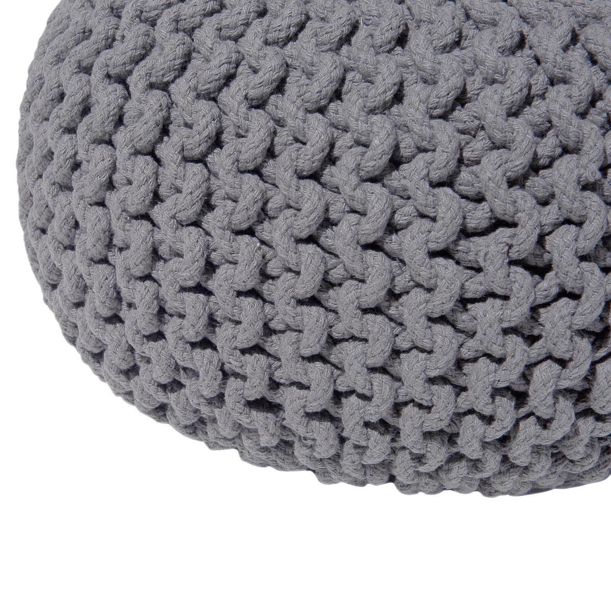 POUF Conrad 40/40/25 cm - Grau, Naturmaterialien/Textil (40/25/40cm) - Beliani