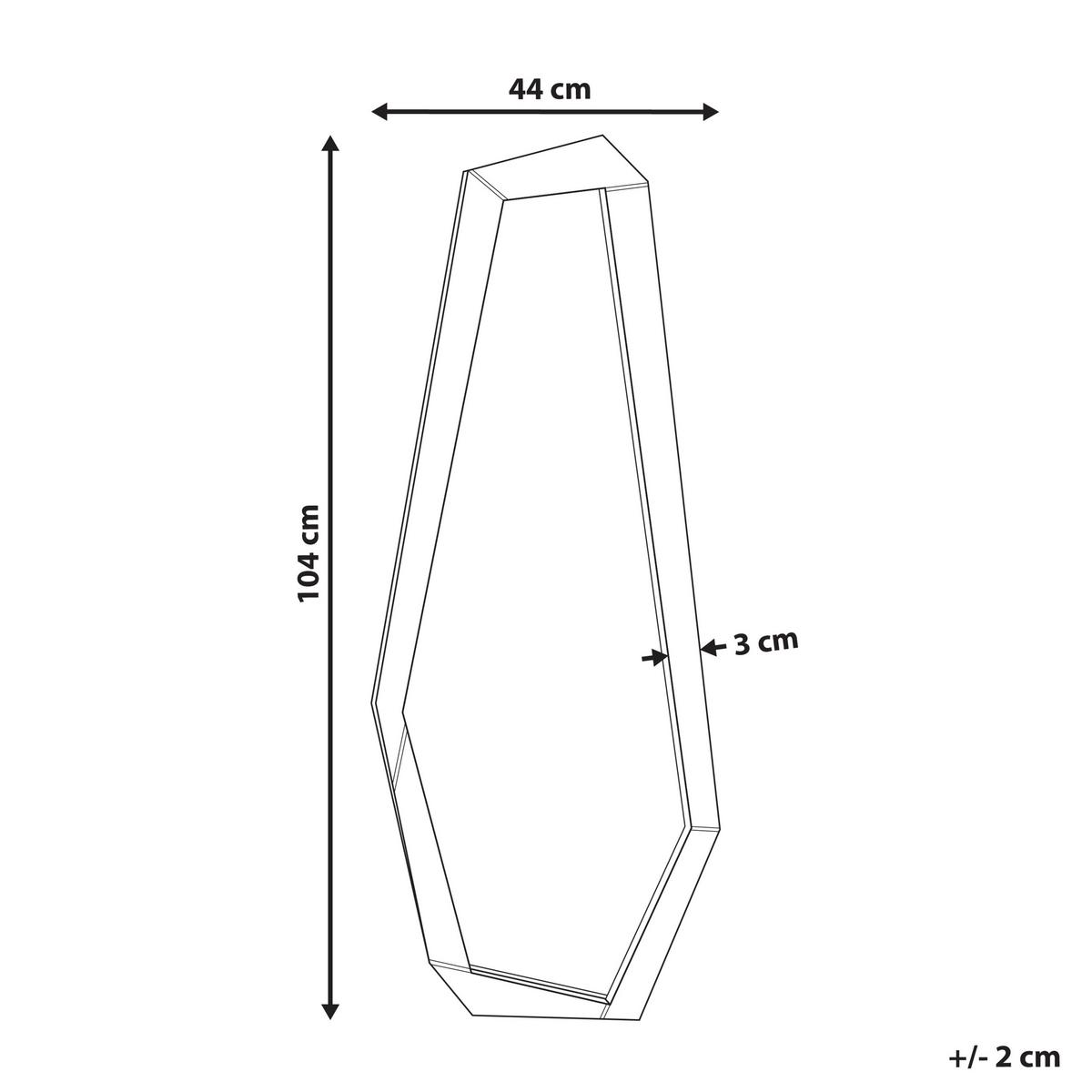 WANDSPIEGEL 44/104 cm Hellbraun Chanu - Hellbraun/Braun, Holzwerkstoff (44/104/3cm) - Beliani