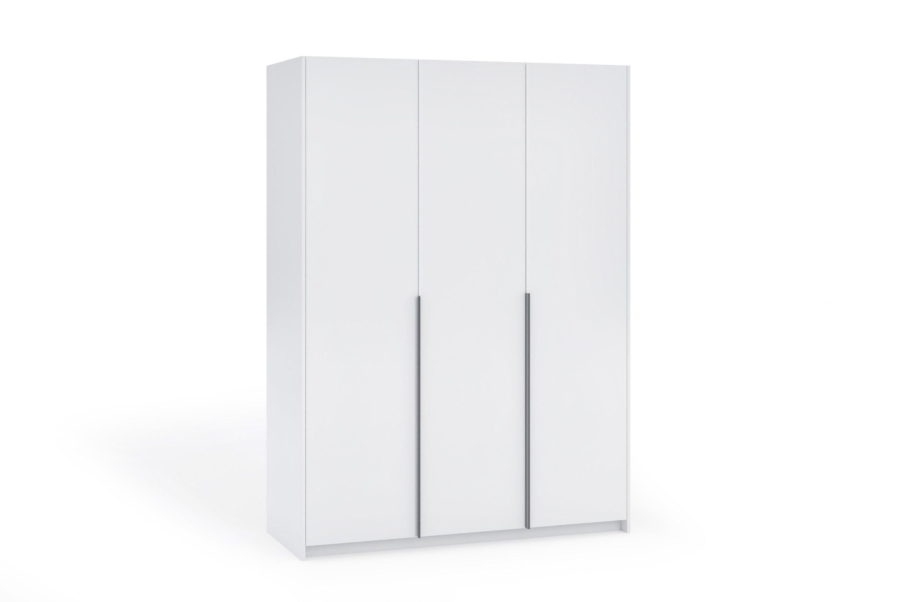 DREHTÜRENSCHRANK AMARA 148/204/58cm 3-türig Weiß - Weiß, Holzwerkstoff (148/204/58cm) - MASSENO