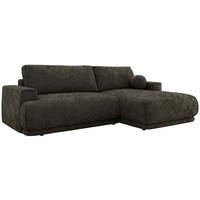 ECKSCHLAFSOFA RINA L Dunkelgrau Schenille glatt - rechts - Dunkelgrau/Schwarz, Kunststoff/Textil (170/267cm) - MKS