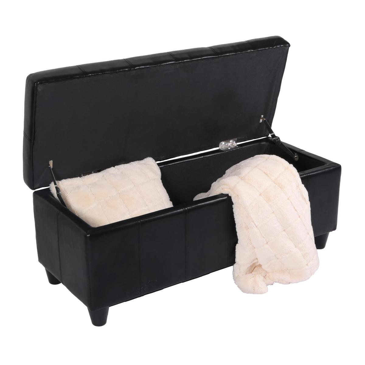AUFBEWAHRUNGS-TRUHE Schwarz - Schwarz, Leder (112/45/45cm) - MCW