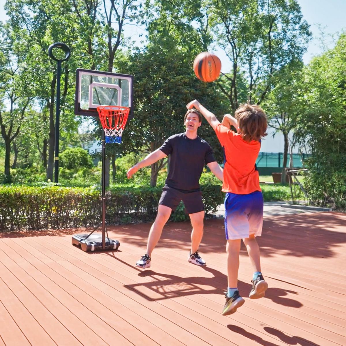 BASKETBALLSTÄNDER höhenverstellbar Basketballanlage für Jugendliche Stahl - Schwarz, Metall (75/83cm) - HOMCOM