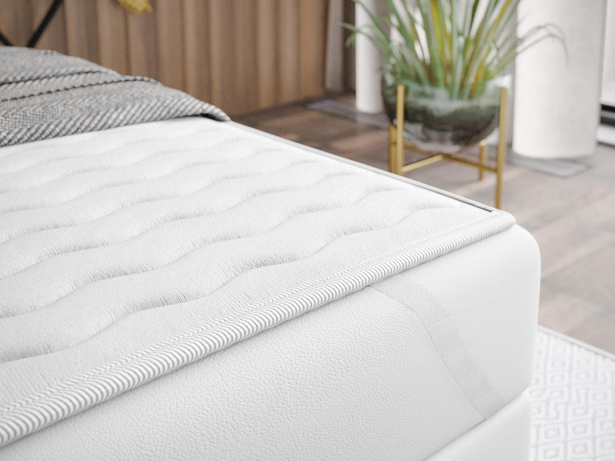 BOXBETT Softi 2 Boucle - H3 - Creme/Schwarz, Holz/Holzwerkstoff (180/200cm) - MIRJAN24