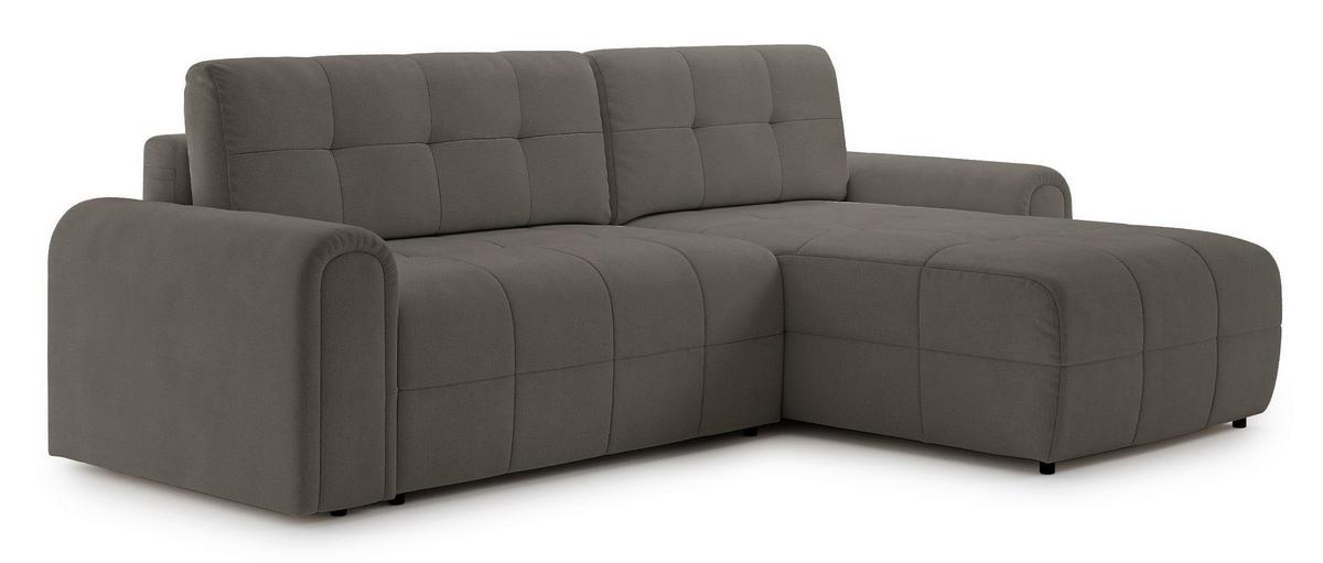 ECKSOFA Simolla Taupe rechts - Graubraun/Schwarz, Kunststoff/Textil (180/268cm) - Selsey