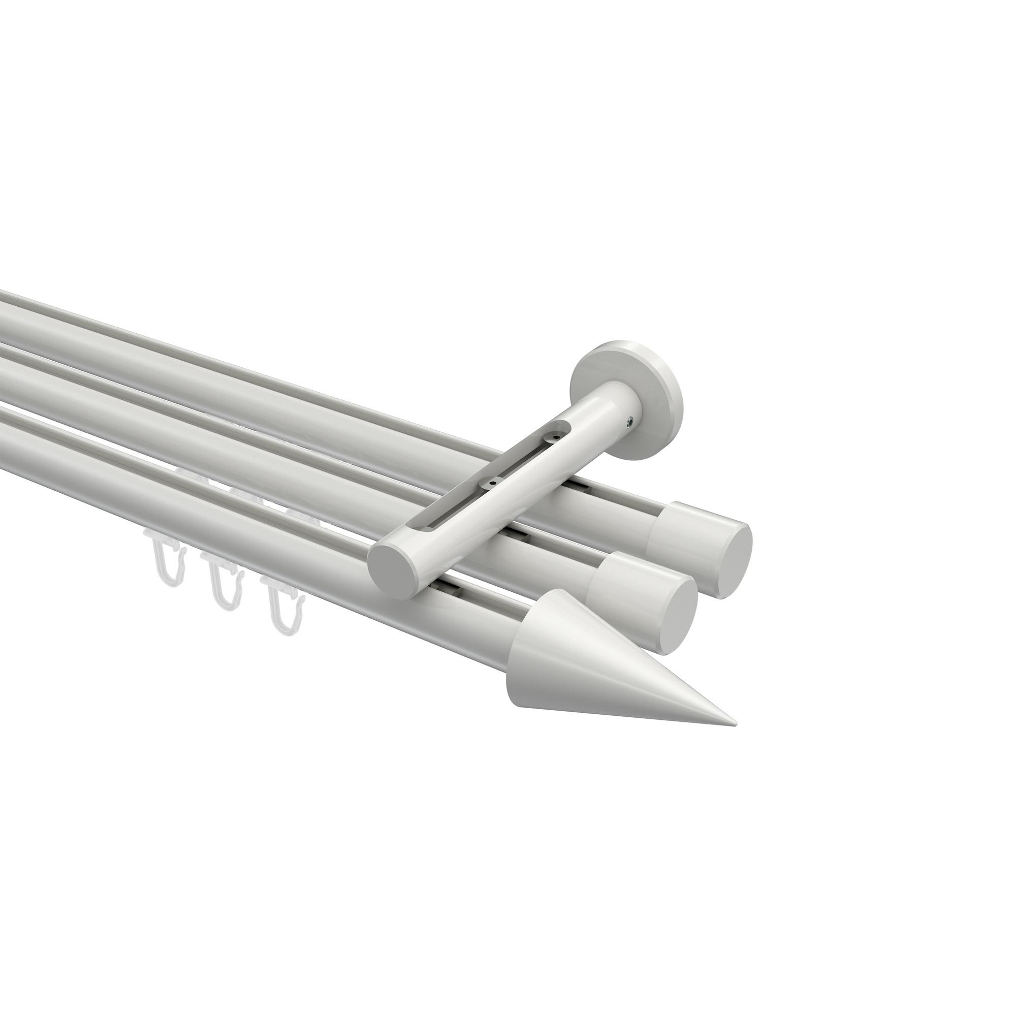 GARDINENSTANGE INNENLAUF Siteno Savio 480 cm (geteilt in 3 x 160 cm), 3-läufig, 20 mm Ø Weiß - Weiß, Metall (480cm) - INTERDECO