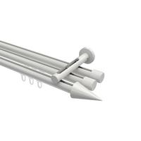 GARDINENSTANGE INNENLAUF Siteno Savio 480 cm (geteilt in 3 x 160 cm), 3-läufig, 20 mm Ø Weiß - Weiß, Metall (480cm) - INTERDECO