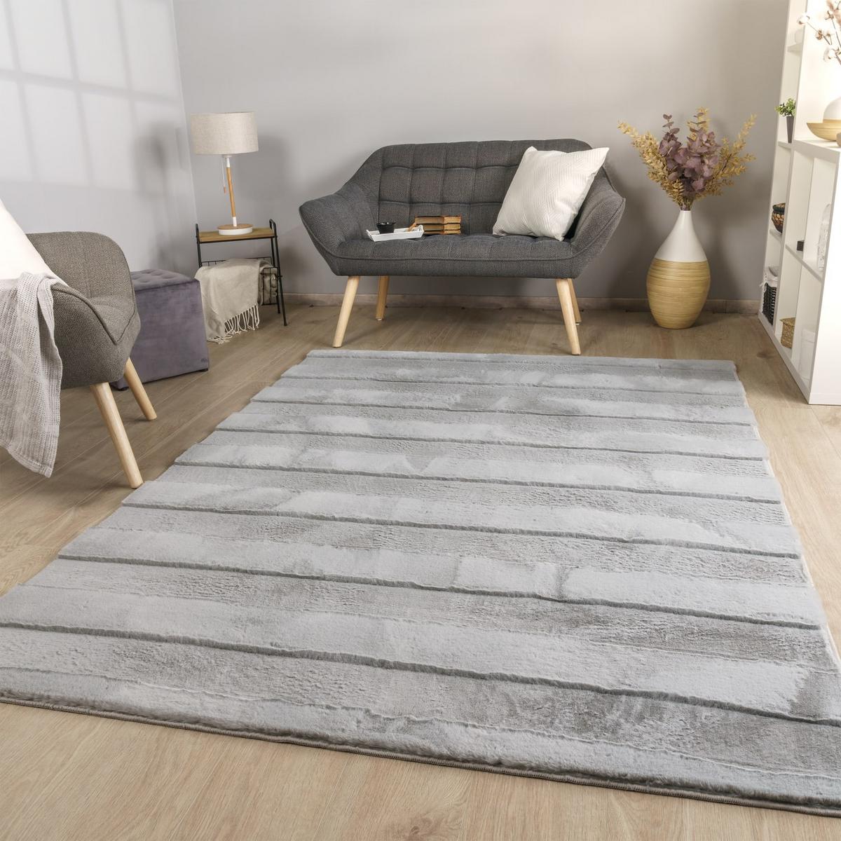 HOCHFLORTEPPICH Boho Grau 60 x 100 cm - Grau, Kunststoff (60/100cm) - TT Home