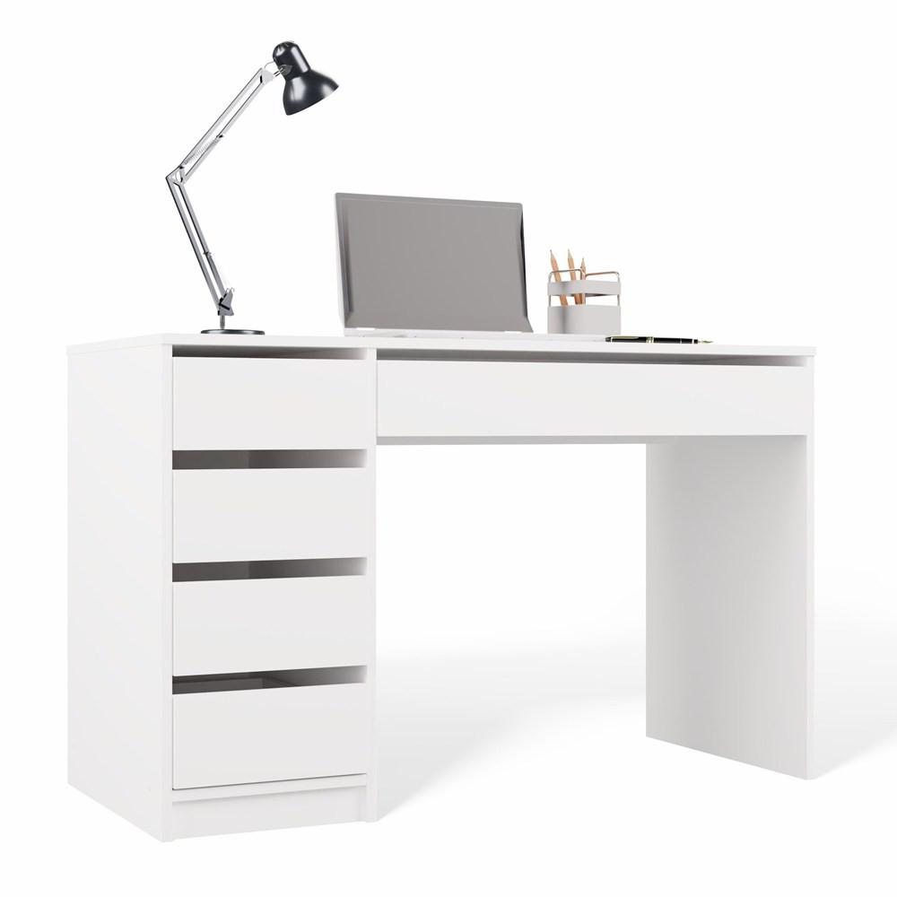 SCHREIBTISCH Weiß 120/77/55 - Weiß, Holzwerkstoff (90/50/77cm) - RAUMHIRSCH FURNITURE