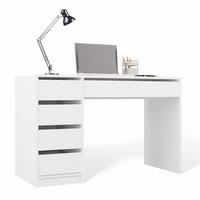 SCHREIBTISCH Weiß 120/77/55 - Weiß, Holzwerkstoff (90/50/77cm) - RAUMHIRSCH FURNITURE