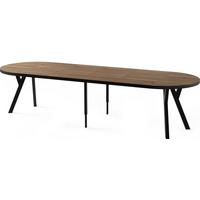 ESSTISCH Twixy XXL groß rund oval ausziehbar, Eiche Dunkelbraun Rustikal 100-300/100/76 cm - Kastanienfarben/Schwarz, Holz/Holzwerkstoff (100/300/76cm) - WFL GROUP