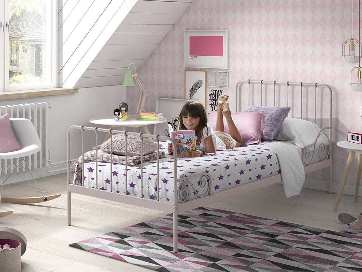 METALLBETT Kamenka 205x90x95 aus Metall in rosa - Pink, Metall (90/200cm) - 58aufmkessel