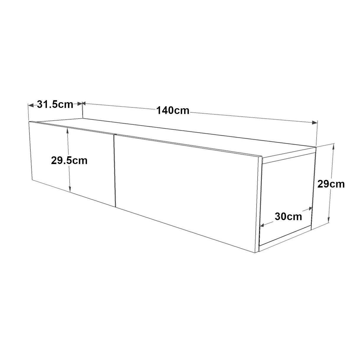 TV-ELEMENT Lapinlahti - Naturfarben, Holzwerkstoff (140/29.5/31.5cm) - [en.casa]