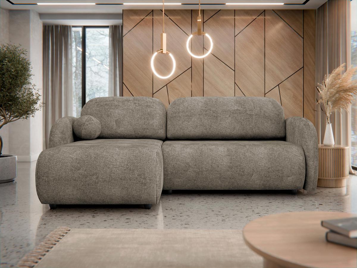 ECKSOFA Dream L - Hellbraun/Schwarz, Holz/Kunststoff (233/160cm) - MIRJAN24