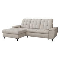 ECKSOFA Crystal, Seite: Links - Creme/Schwarz, Holz/Textil (260/182cm) - MIRJAN24