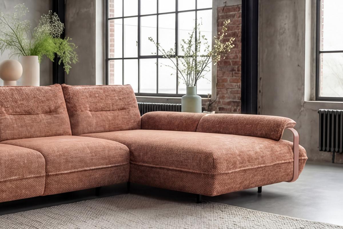 ECKSOFA ANISSA Braun Flachgewebe - Schwarz/Braun, Kunststoff/Textil (185/297cm) - KAWOLA