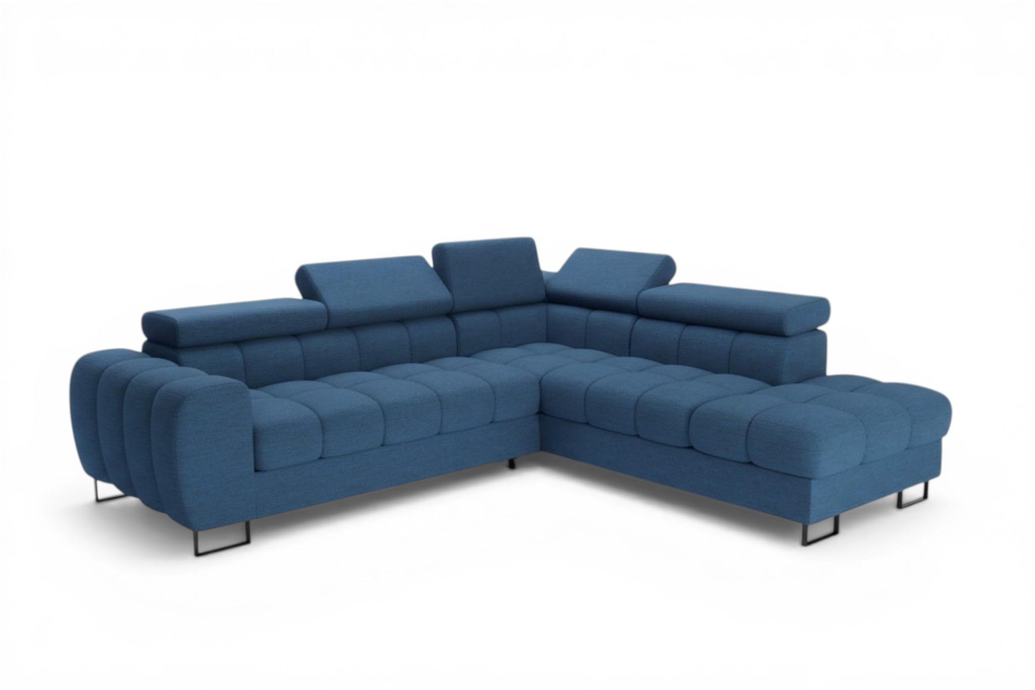 ECKSOFA Bastien Max Mit Schlaffunktion - Blau, Holzwerkstoff/Textil (260/225cm) - Fun Möbel