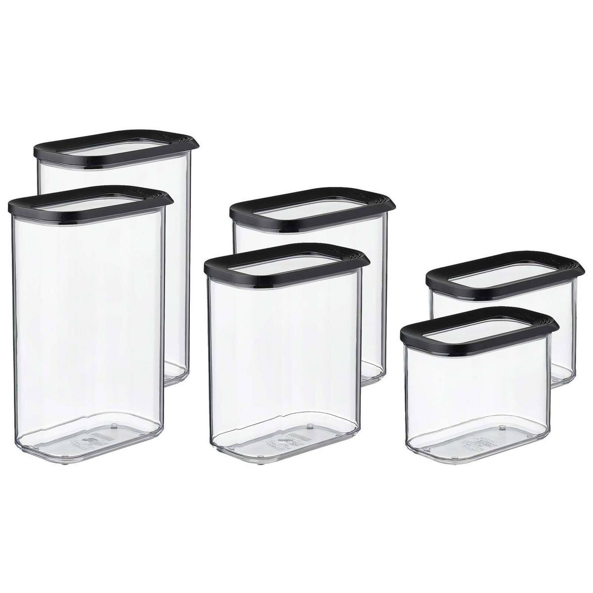 VORRATSDOSEN Modula schwarz 6er Set - Schwarz, Kunststoff (2/2/2cm) - Mepal