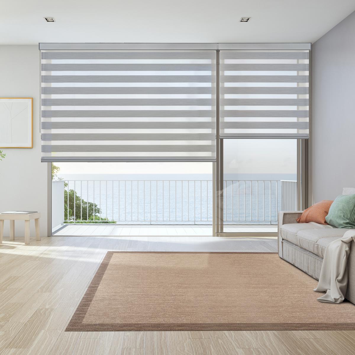DOPPELROLLO Weiß 120x250 cm - Silberfarben, Kunststoff (120/250cm) - STORESDECO