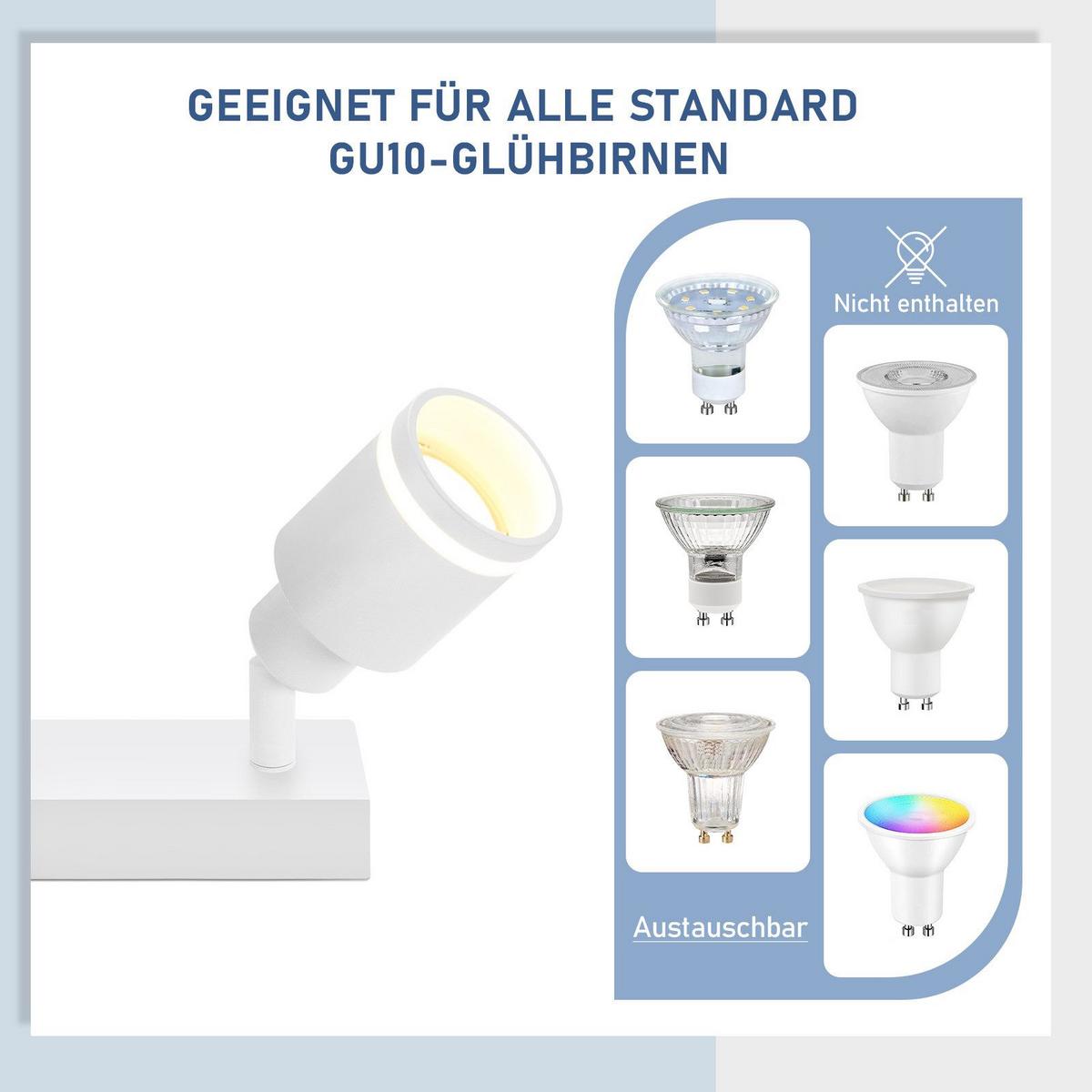 DECKENSTRAHLER Remscheid 3-flammig 42/5/15.7 cm - Weiß, Metall (42/5/15.7cm) - Nettlife