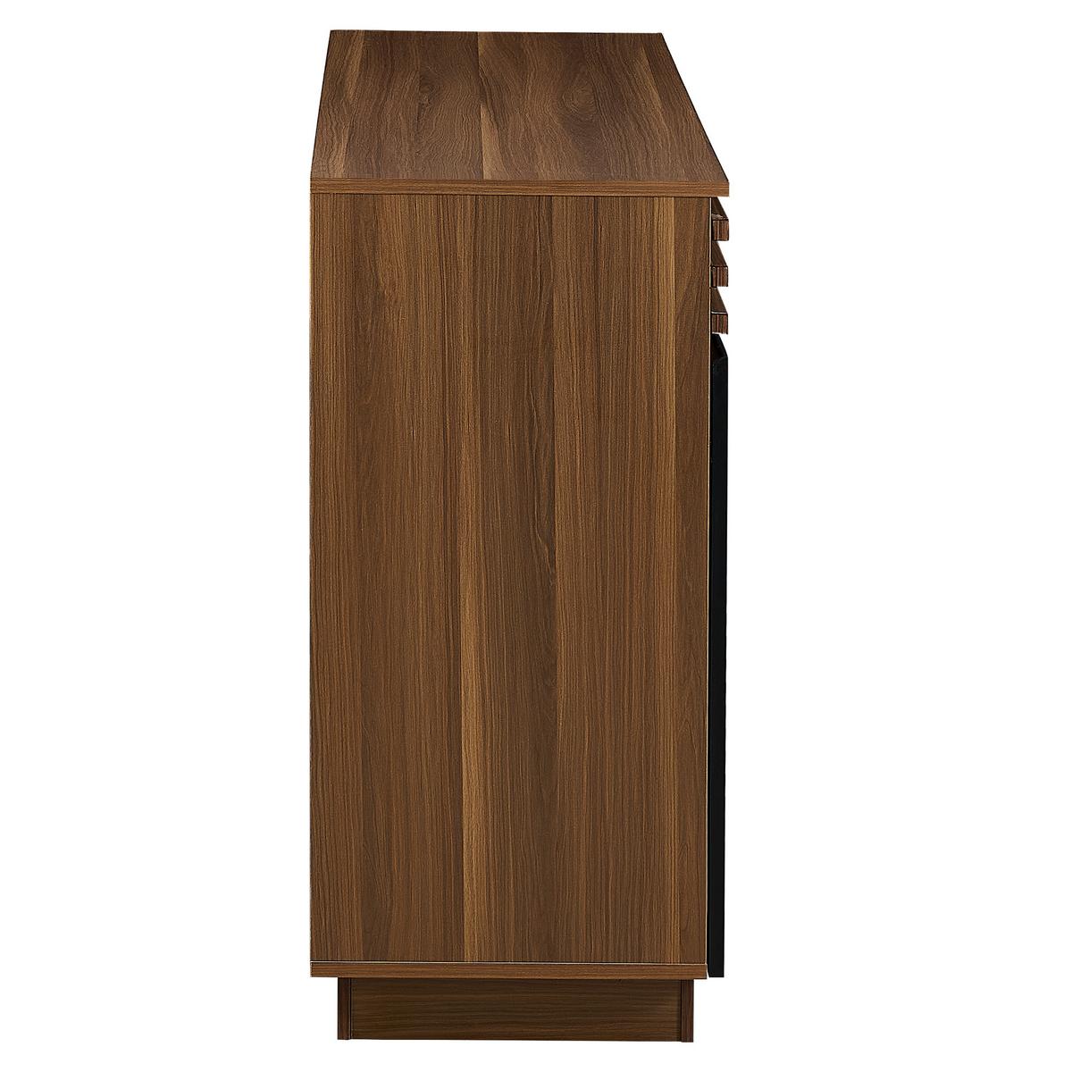 SIDEBOARD in Holzoptik und Schwarz, mit 4 Türen und 2 Schubladen - Walnussfarben, Holzwerkstoff (150/85/40cm) - Urban Meuble