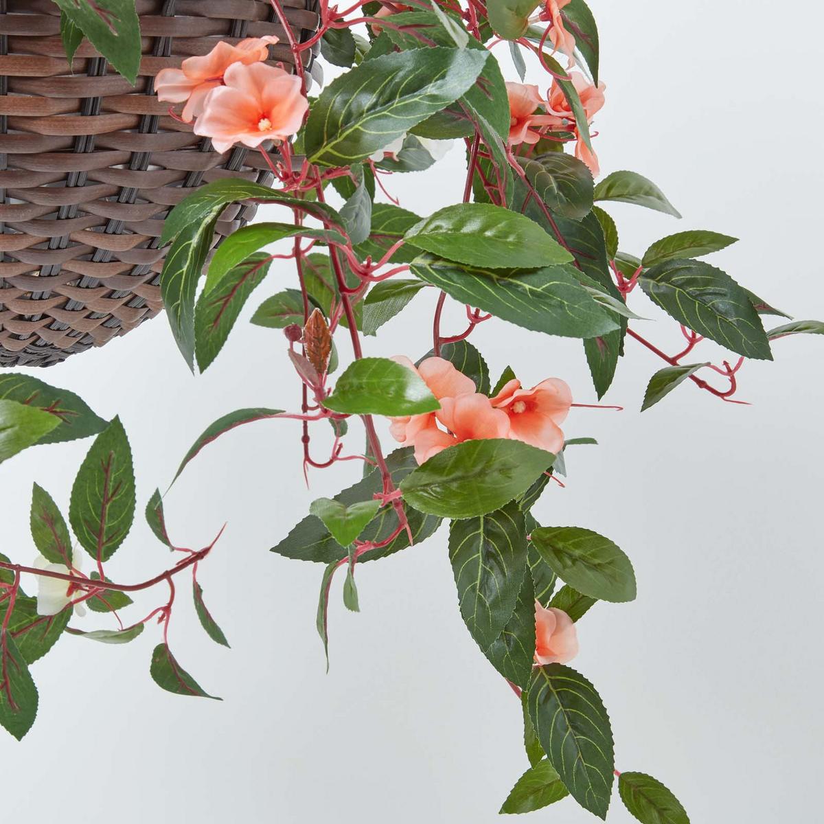 KUNSTBLUME Fleißiges Lieschen in Blumenampel, 85 cm - Multicolor, Kunststoff (85cm) - Homescapes